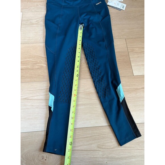 Kerrits Women's Small S Flow Rise Tights Silicone Knee Patch Teal Blue - Picture 3 of 14